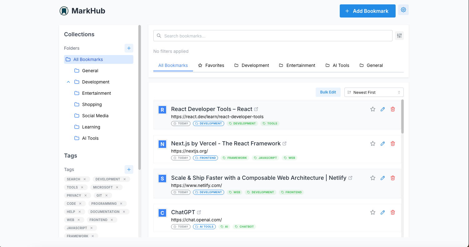 MarkHub App Screenshot